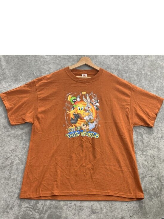 Looney Tunes Other - Vintage Looney Tunes Shirt Mens XL Orange Out Of This World Cartoon Characters